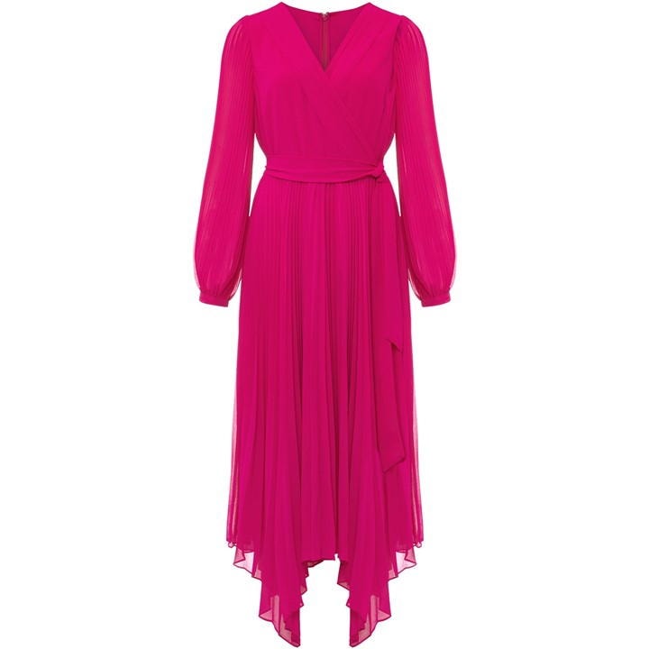 Phase Eight Petra Pleated Wrap Dress - Pink