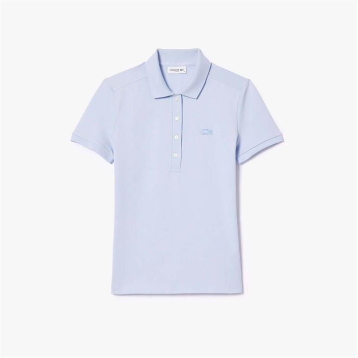 Lacoste Women's Blue Slim-Fit Stretch Mini Piqu¿ Polo Shirt Size 10