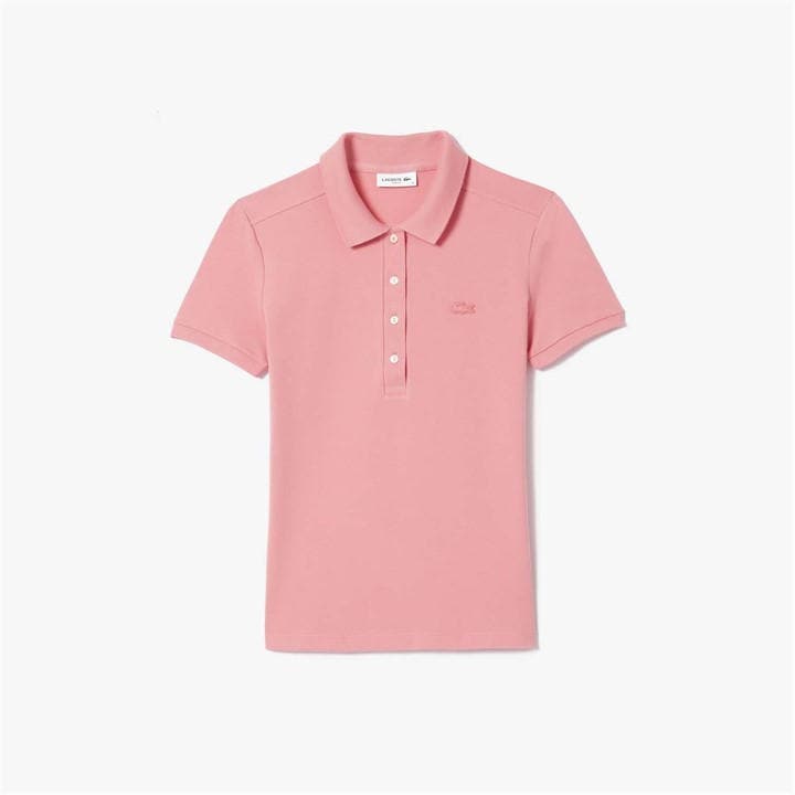 Lacoste Women's Pink Slim-Fit Stretch Mini Piqu¿ Polo Shirt Size 14