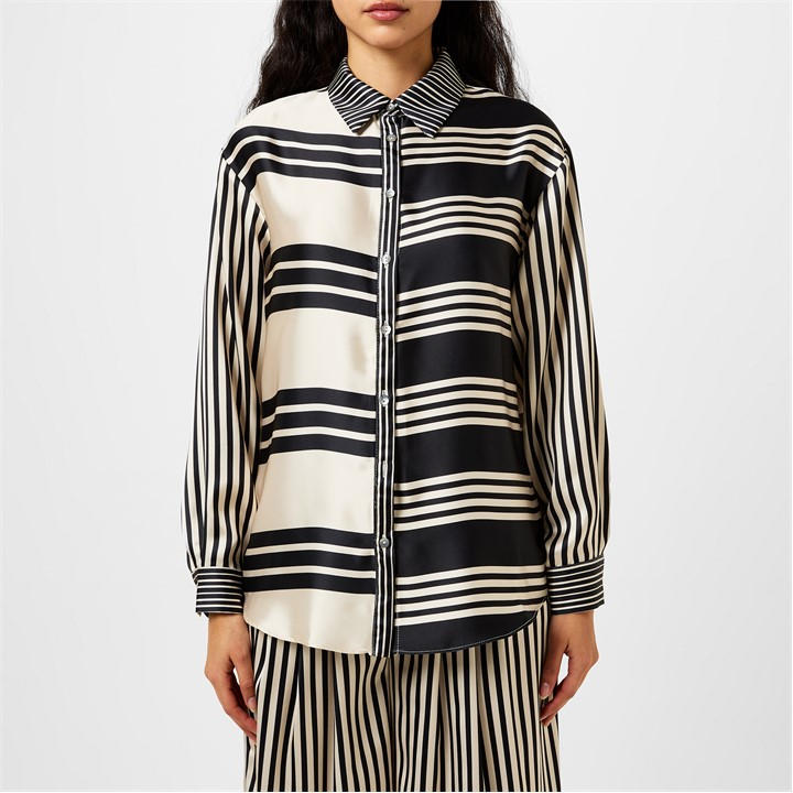 NEVER FULLY DRESSED MONO STRIPE ROZ SHIRT