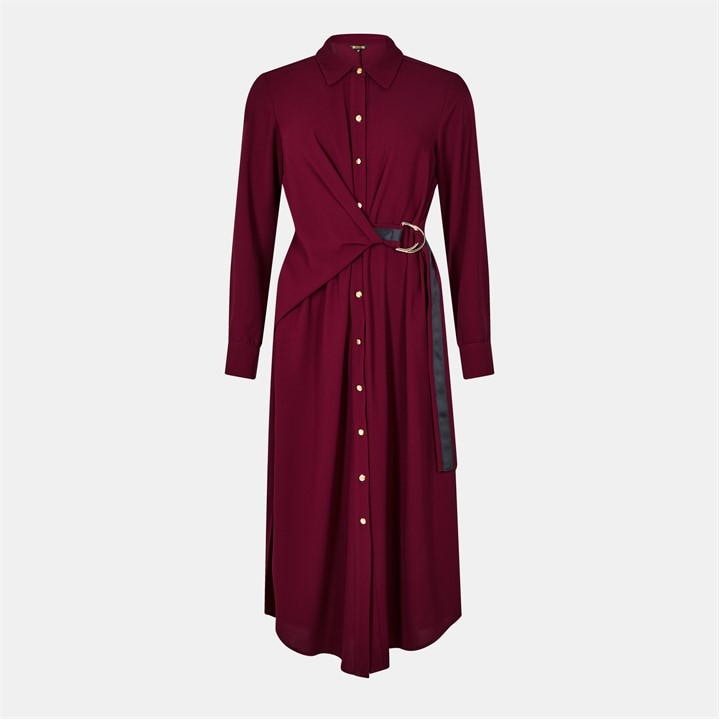 Biba Tie Shirt Dress In Red