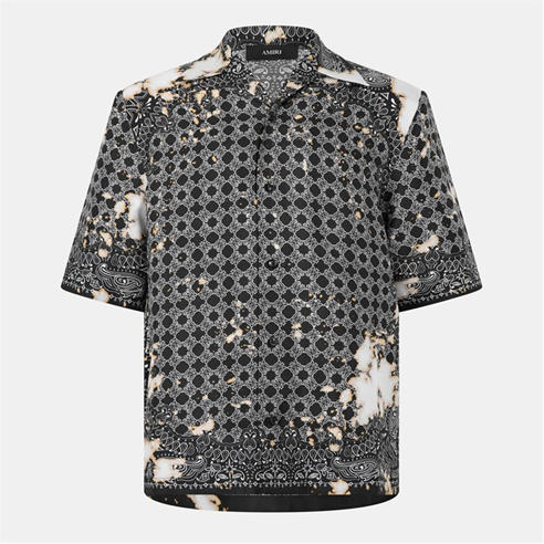 AMIRI - Men's Short Sleeve Relaxed Fit Bowling Shirt