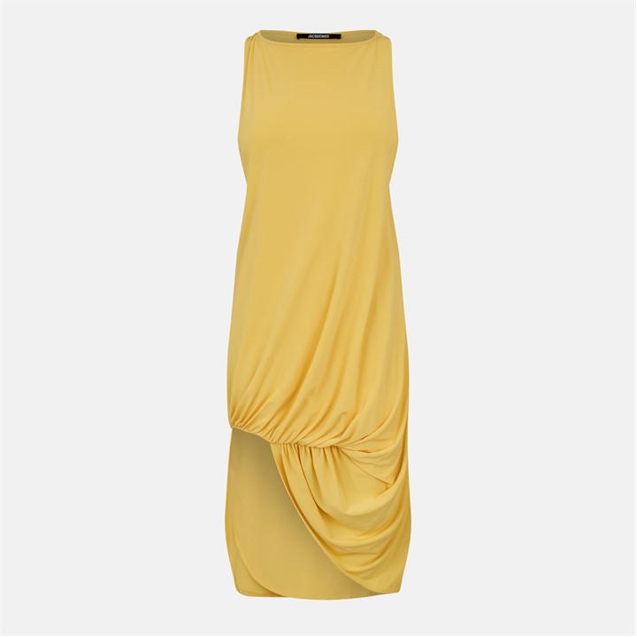 Jacquemus Peplo Mini Dress In Yellow