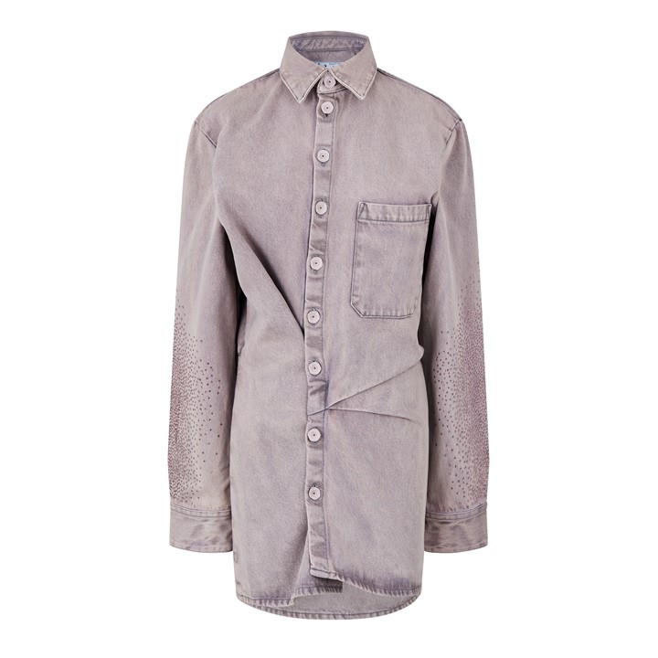 Off-white Monogram Mini Dress In Grey