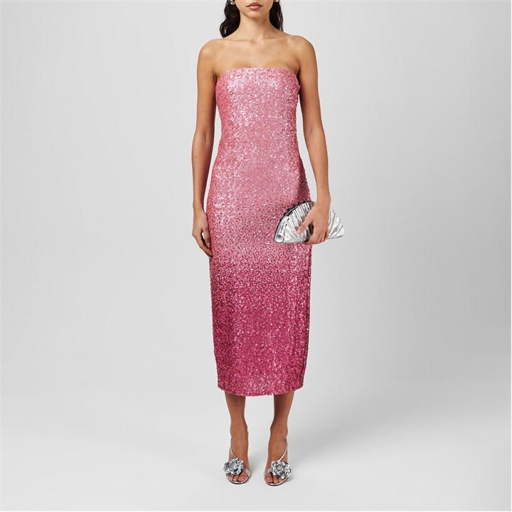 LOVESHACKFANCY Women's Stasia Sequined Ombré Maxi Dress - Pink