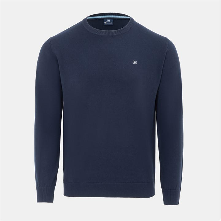 Giorgio Men's Blue Crew Neck Sweater Knit