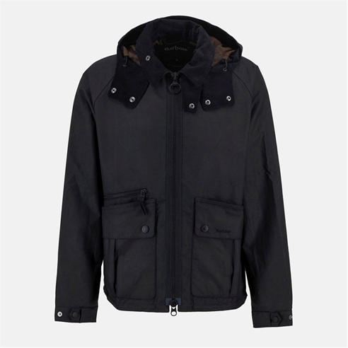 BARBOUR - Men's Re Engineered Bardon Spey Detachable Hood Long Sleeve Wax Jacket