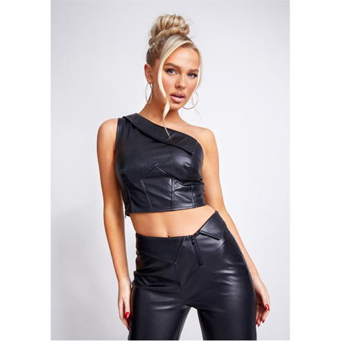 Missy Empire - Corset Faux Leather Top Womens