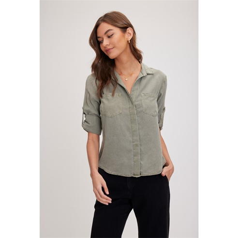 Bella Dahl - Women's Split Back Long-Sleeve Plain Shirt