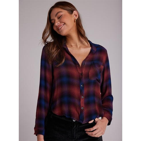Bella Dahl - Women's Long-Sleeve Round Hem Plain Shirt