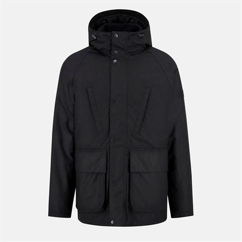 BARBOUR INTERNATIONAL - Men's Oakdale Hooded Long Sleeve 4 Pockets Full Zip Wax Jacket