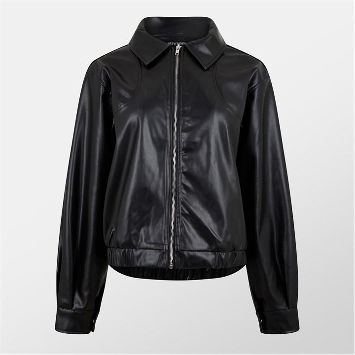 MISSY EMPIRE FAUX LEATHER BOMBER JACKET WOMEN