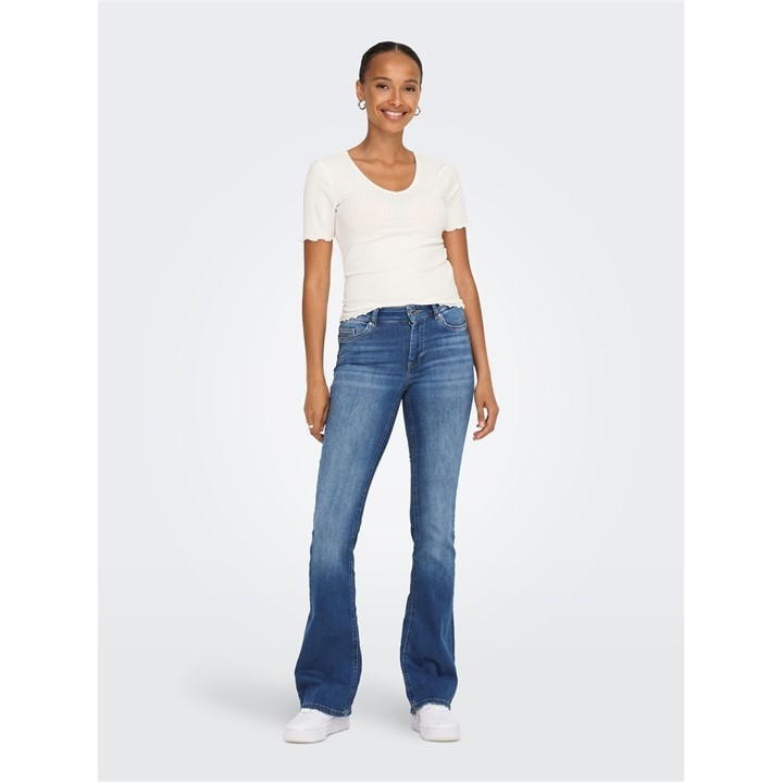 Medium Blue - Only - Rea1319 Flared Jeans