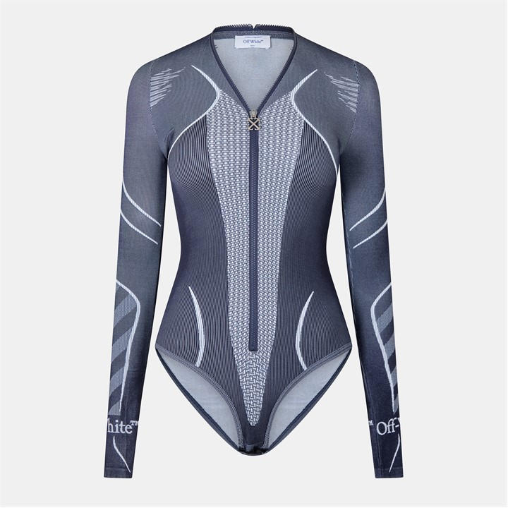 Off-white Ff Race Bodysuit In Grey