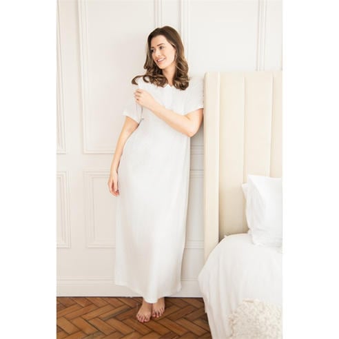 Camille - Womens Organic Cotton Short Sleeve Nightdress