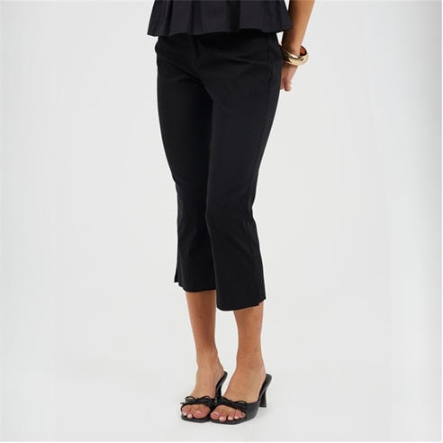 Brave Soul - BS Ladies Black Capri Trousers with Split Hem Detail