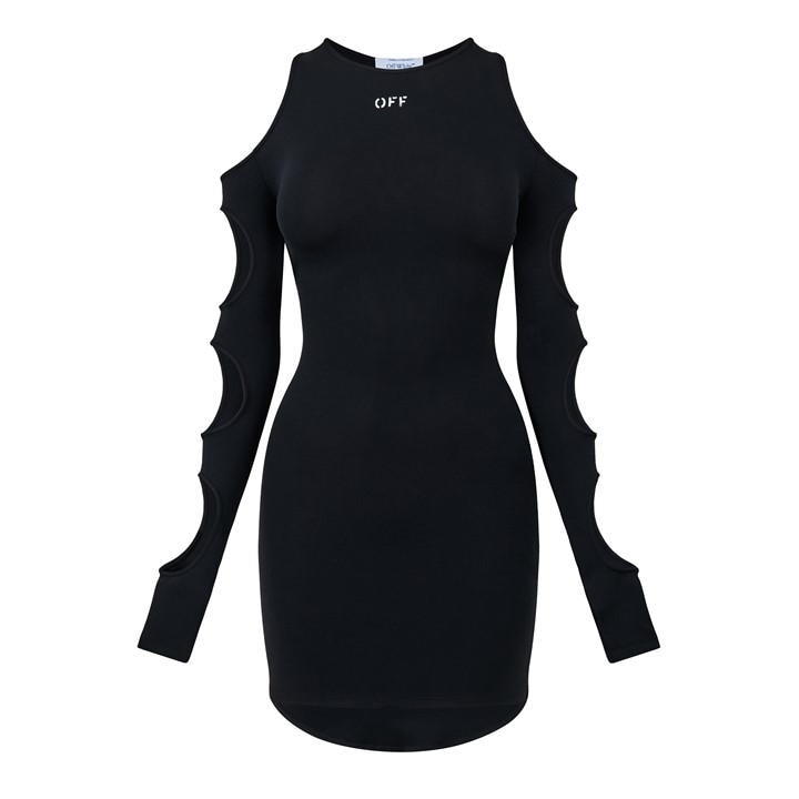 Off-white Cut Out Mini Dress In Black