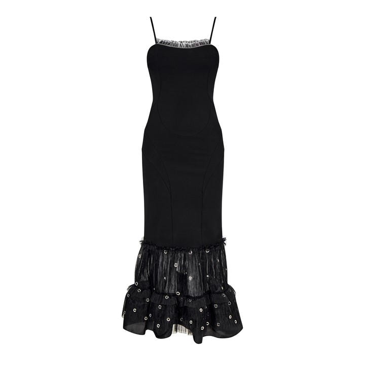 OFF WHITE Women's Slinky Slip Dress - Black