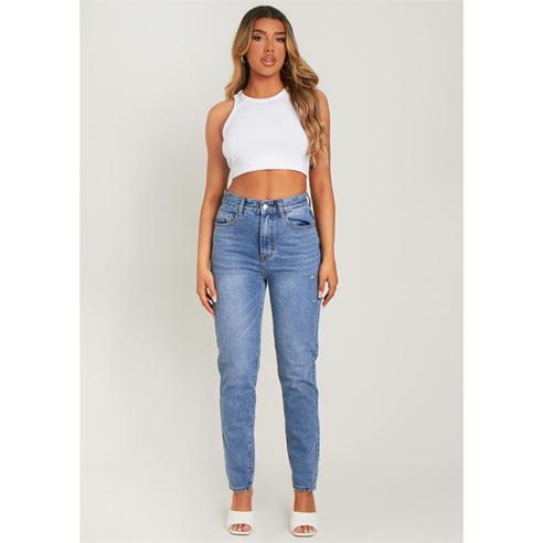 Missy Empire - Ripped Side Mom Jeans