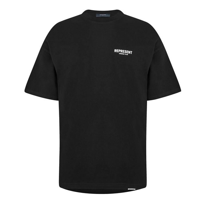 Represent Men's Black Logo Cotton Owners Club T-Shirt Large