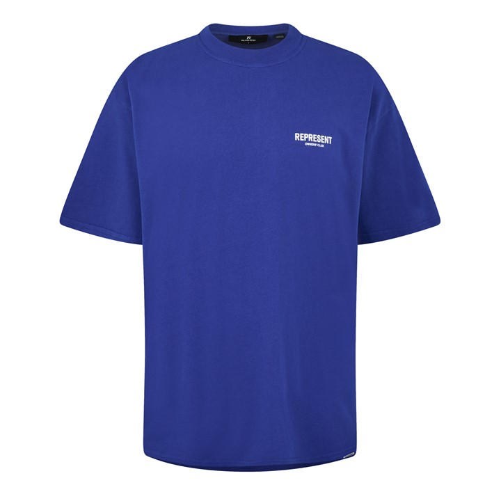 Represent Men's Blue Logo Cotton Owners Club T-Shirt Medium