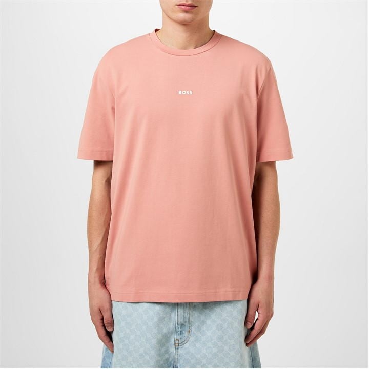 Hugo Boss Tchup Mens Crew Neck Small Logo T-shirt In Open Pink 695