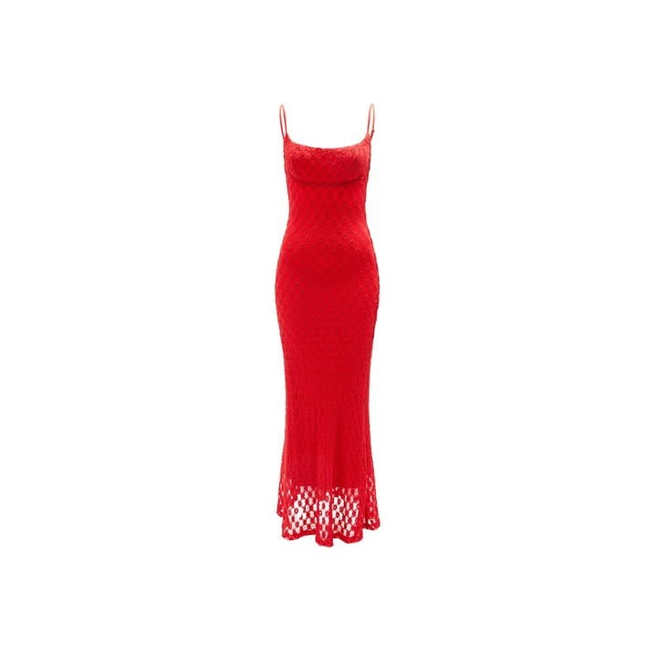Bardot Adoni Mesh Midi Dress - Red