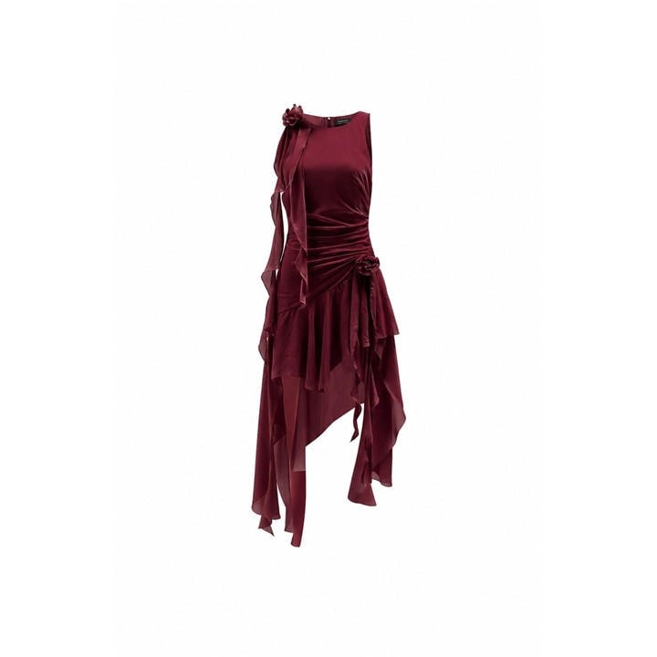 Bardot Womens Ivana High Low Midi Bodycon Dress - Purple