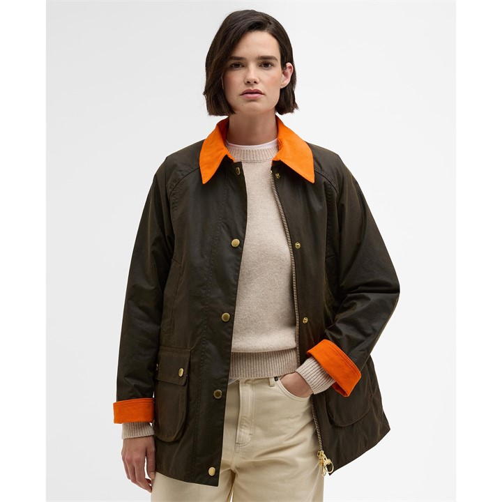 Barbour Icons Modern Beadnell Waxed Jacket In Green