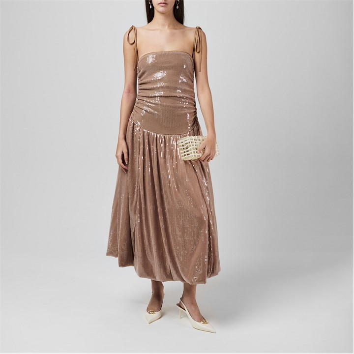 AmyLynn Women's Alexa Sequin Peplum Dress - Beige