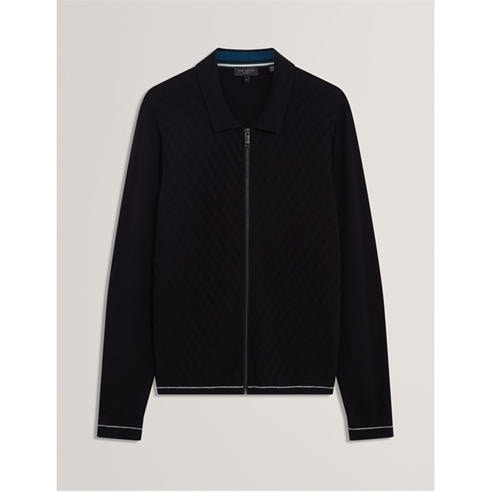 Ted Baker - Men's Long Sleeve Stitch Zip Through Knitted Top