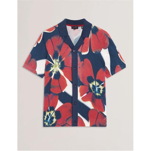 Ted Baker - Men's Short Sleeve Floral Knitted Top