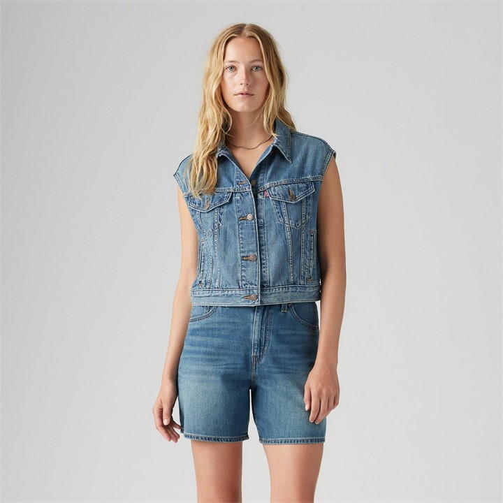 Levi's Levis Shrunken 90s Vest Stop Flaxing In Blue