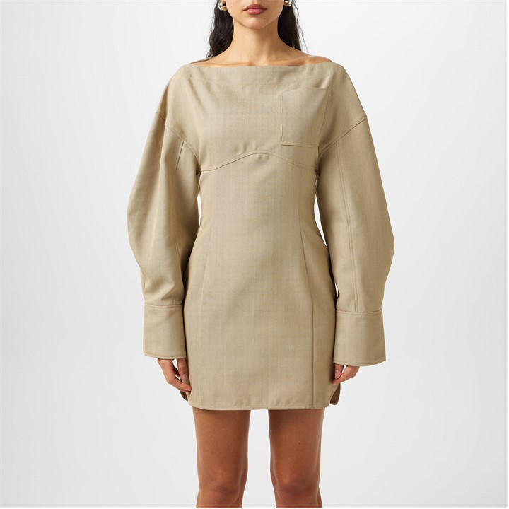 Jacquemus Le Robe Chemise Casaco Dress In Beige