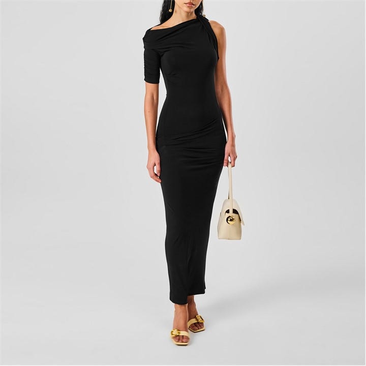 Jacquemus Short-sleeved Black Viscose Midi Dress