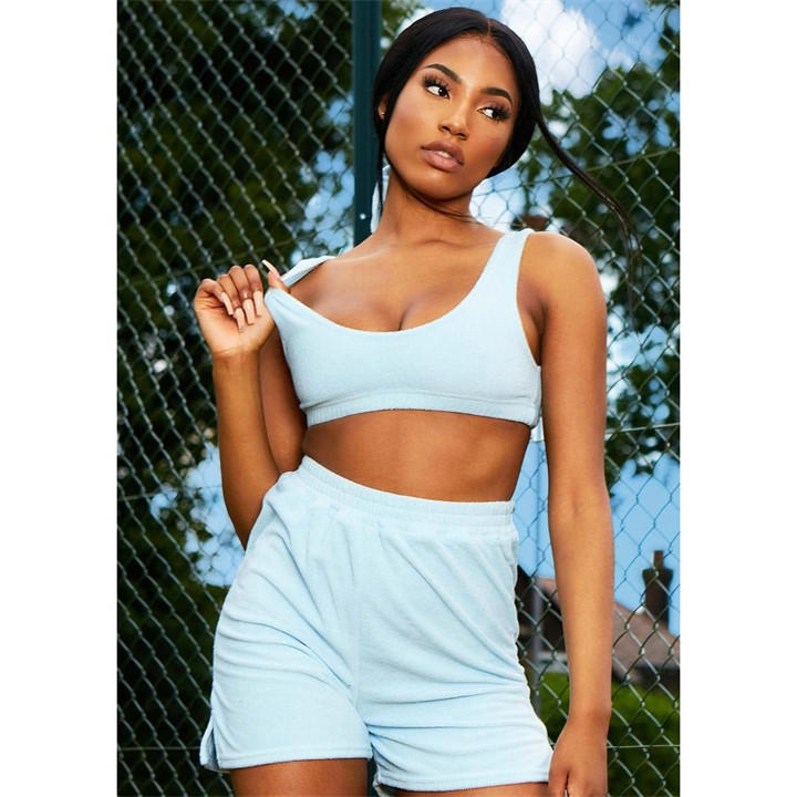 MISSY EMPIRE VELOUR CROP TO
