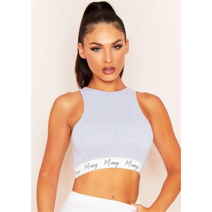 MISSY EMPIRE BRANDED RACER CROP TO