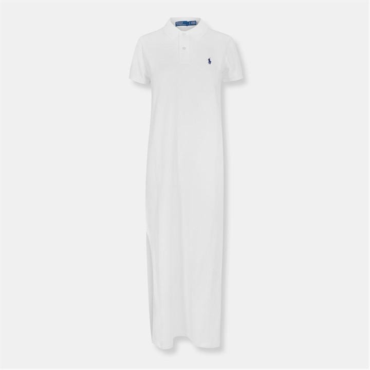 POLO RALPH LAUREN Women's Stretch Cotton Sleeveless Polo Dress - White