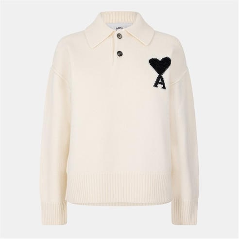 AMI PARIS - Women's Knitted Long Sleeve Polo Shirt