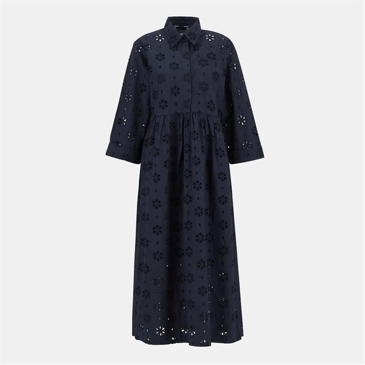 Barbour Melissa Broderie Anglaise Midi Dress - Blue