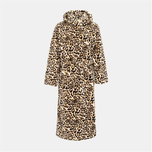 Linea - Fleece Robe Leopard Pattern Women