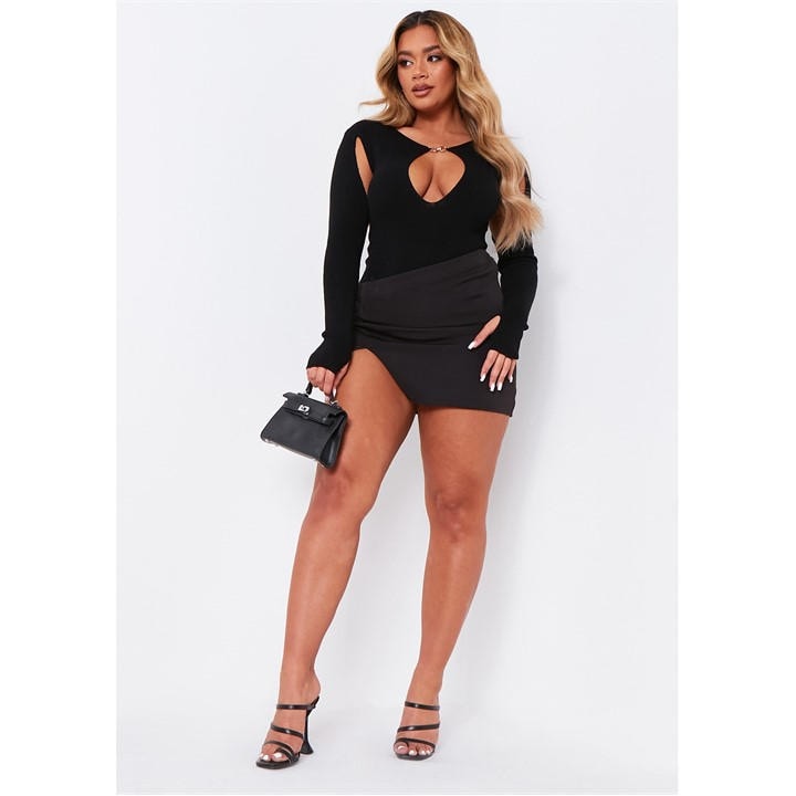 MISSY EMPIRE OUT DETAIL KNITTED BODYSUIT