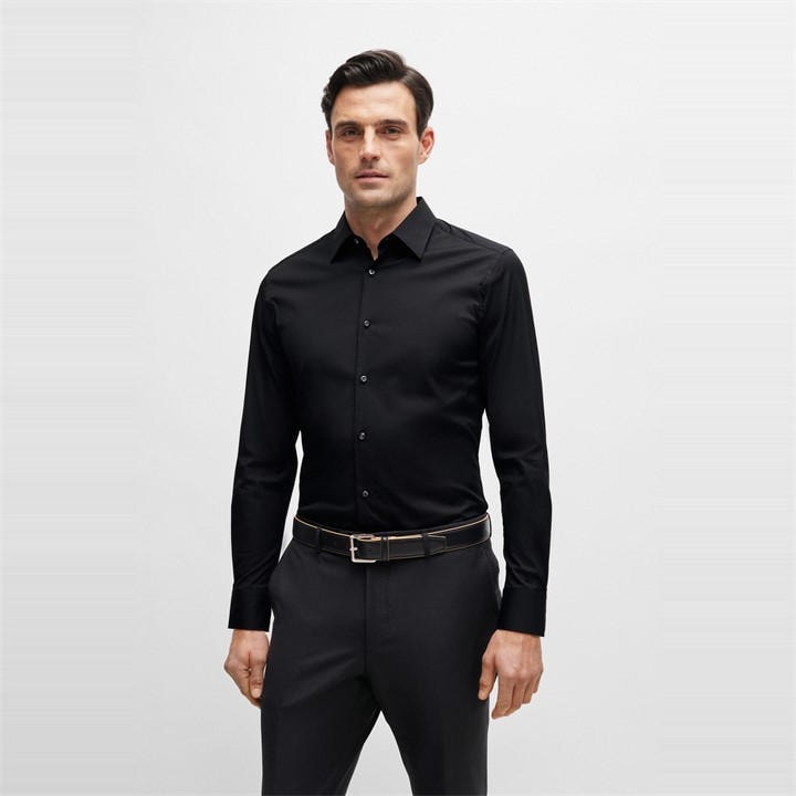 HUGO BOSS L-HAYS-KENT-233 PLAIN LONG-SLEEVE SHIRT