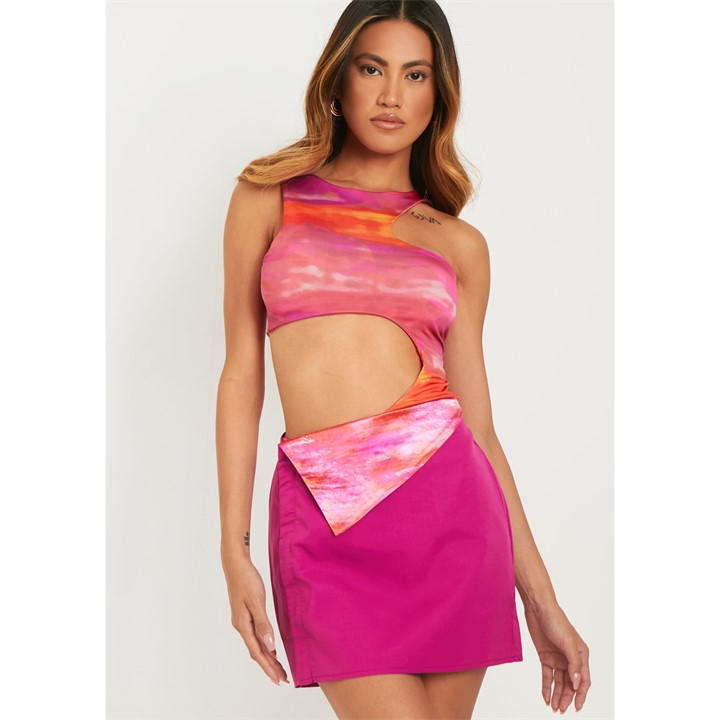 MISSY EMPIRE SATIN LOW WAIST MINI SKIRT