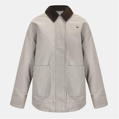 Jack Wills - Women's Barn Cotton Wind Resistant Long Sleeve Short Puffer Jacket