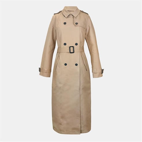 Jack Wills - Women's JW Maxi Trench Water Resistant Cotton Long Sleeve Short Puffer Jacket