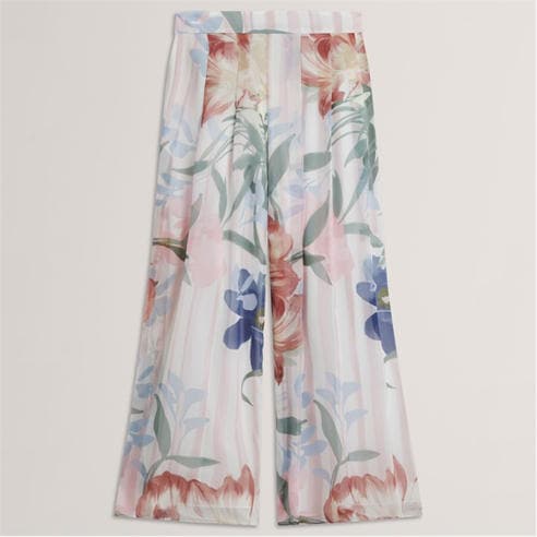 Ted Baker - Ted Baker Floral Pleated Chiffon Wide Leg Trousers