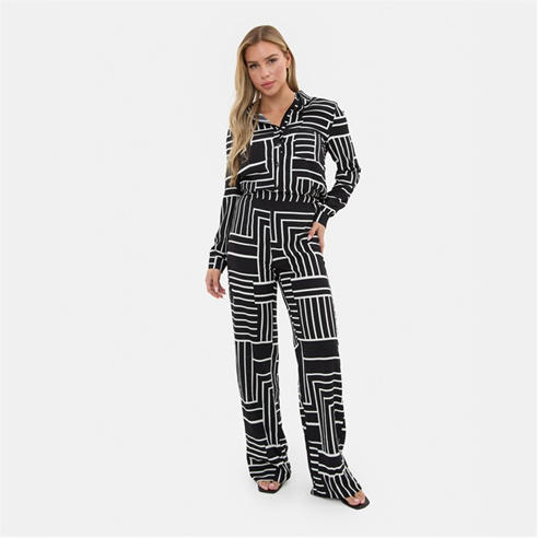 I Saw It First - Printed Wide Leg Crepe Trouser