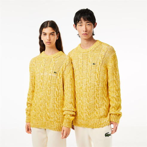Lacoste - Men's Alpaca Wool Cable Knit Crew Neck Jumper