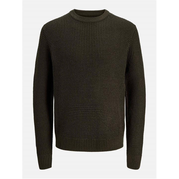 Jack And Jones Men's Green Global Crew Knitted Jumper